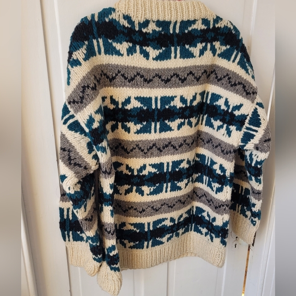 Vintage Wool 'Rey Wear' Cozy Patterned Sweater. Mens XL. - Picture 4 of 5
